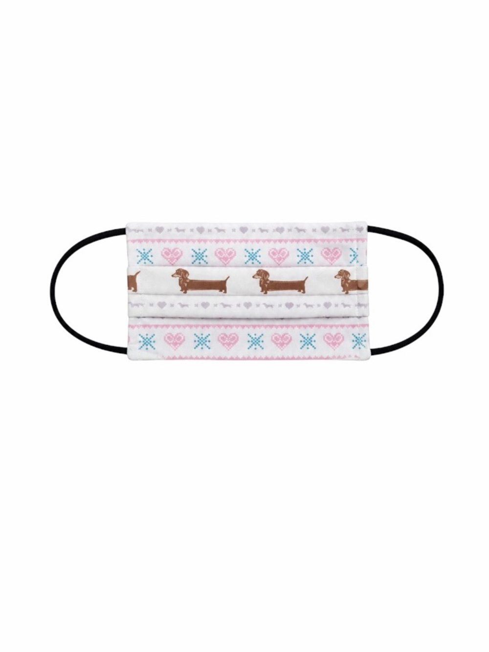 BeanGoods Dachshund face mask - dox-mas sweater in white - one size fits most